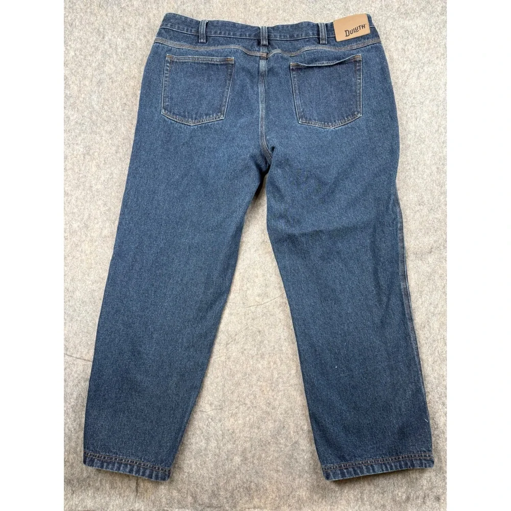Duluth Trading  Relaxed Fit Flannel Lined Jeans Mens 42x30 Blue Denim Work Pant